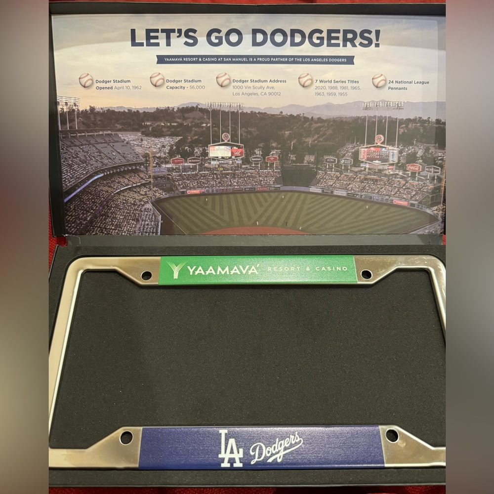* New Los Angeles Dodgers & Yaamava Casino License Plate Frame